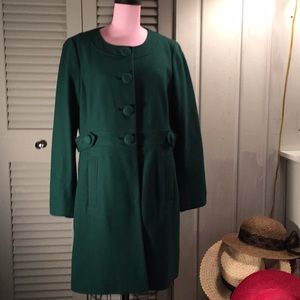 Emerald Green Coat by Banana Republic